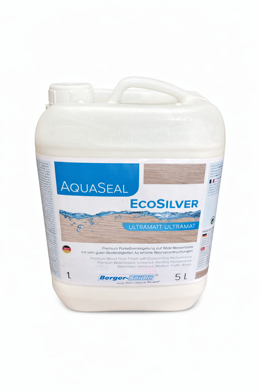 AquaSeal EcoSilver Ultra-Matte 1.32 gallon waterborne wood floor finish