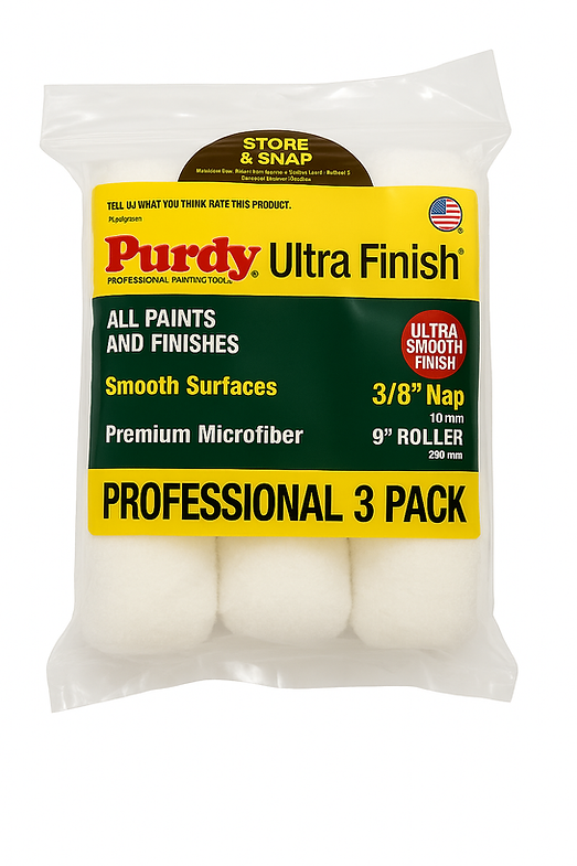 Purdy Ultra Finish 9" Microfiber Roller Covers – 3 Pack