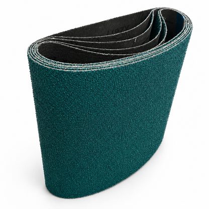 round Floor Supply 8x19 zirconia sanding belts for Clarke and American Sanders EZ-8 drum sanders, 5-pack.